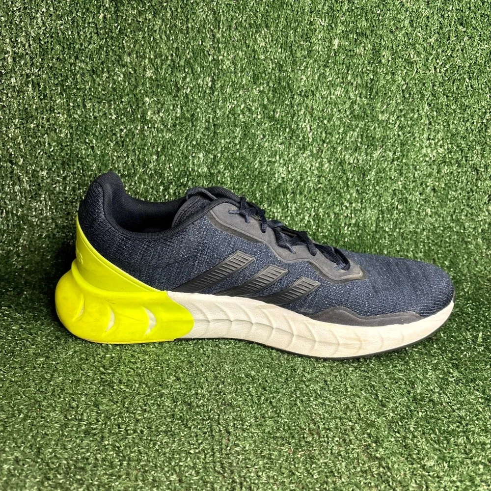 Adidas Kaptir Super Boost Athletic Running Shoes Solar Yellow Navy Bue Mens 13